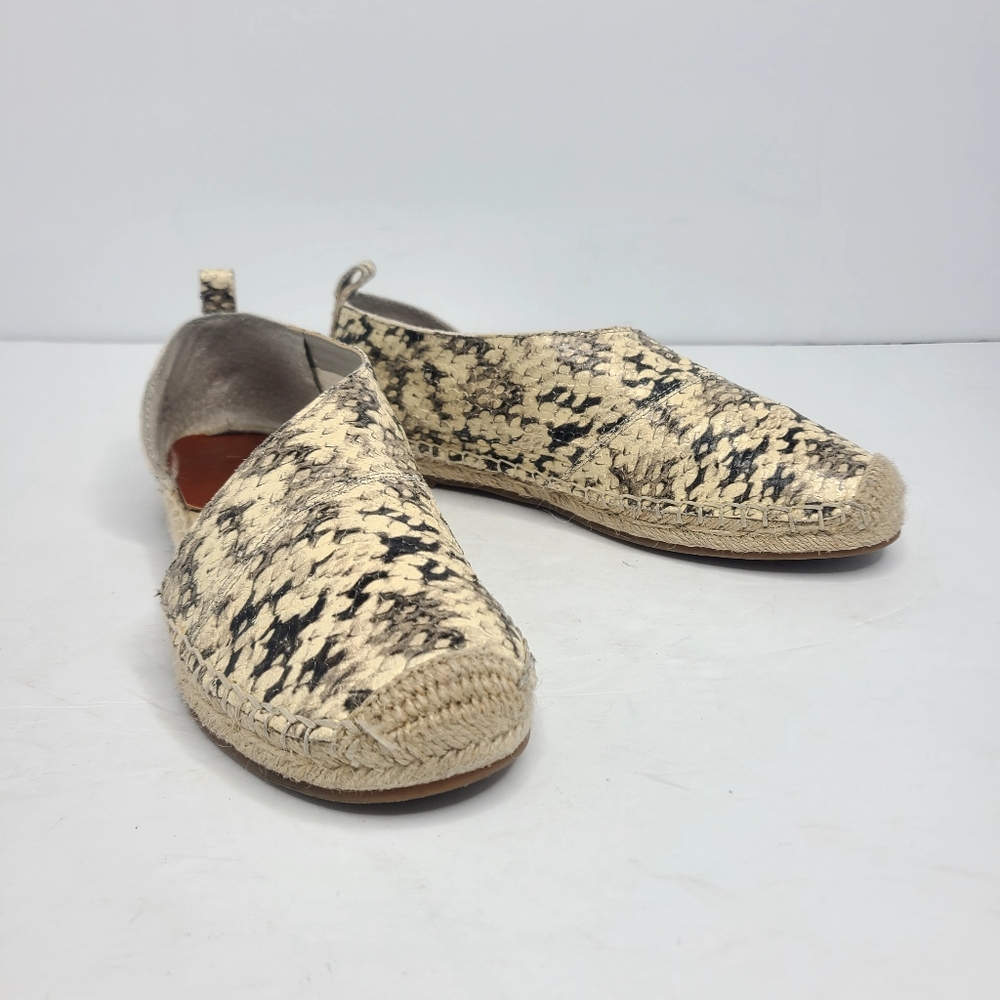 1. State Dela Roccia Snake Embossed D'Orsay Leather Espadrille Size 6.5